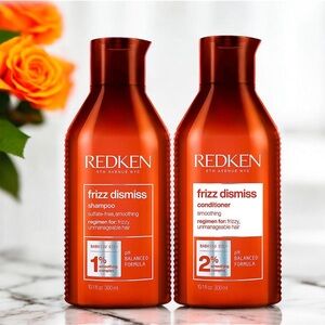 REDKEN Frizz Dismiss Shampoo + Conditioner Smooth Shiny Hair 10.1 fl oz